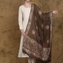 Exotic India Ethnic Motifs Printed Batik Dupatta-picture-48