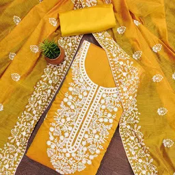 KALINI Floral Embroidered Unstitched Dress Material-image-85