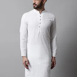 Jompers Men Embroidered Chikankari Kurta-image-78