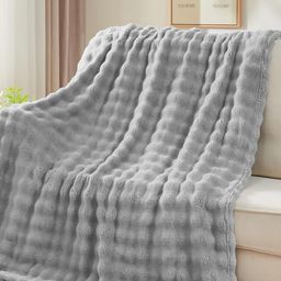 Myntra Elegant Homes Grey Fleece AC Room 300 GSM Double Bed Blanket-image-24