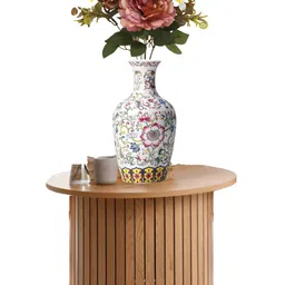 OGI INTERIORS Orange & White Peony Artificial Flower-picture-6