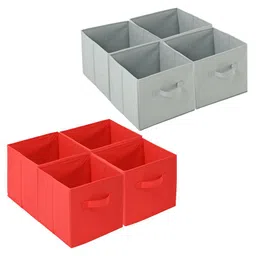 Kuber Industries Red & Grey 8 Pieces Drawer Organisers-19