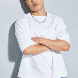 max Men Solid Round Neck Cotton Oversized T-shirt-image-56