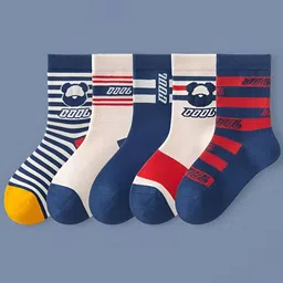MOMISY Kids Pack Of 5 Printed Anti-Allergenic Ankle-Length Socks-picture-19