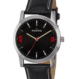 maxima Men Printed Dial & Leather Straps Analogue Watch O-68061LMGI-41