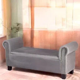 Ikiriya Grey Accent 2 Seater Bench with Storage-image-4