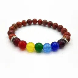 VIBESLE Adult Multicolor Crystals Handcrafted Elasticated Bracelet-image-8