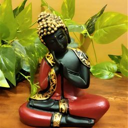 Afterstitch Black & Gold-Toned Gautam Buddha Idol Showpiece-image-49