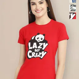 Metronaut Women Pack of 3 Graphic Printed Round Neck Cotton T-shirts-image-93