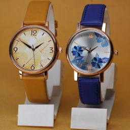 VIRAKTI Women Pack of 2 Printed Leather Straps Analogue Watch F-70-YELLOW-F-49-BLUE-24-image-14
