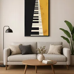 999Store Black & White 1 Piece Canvas Piano Wall Paintings-picture-49