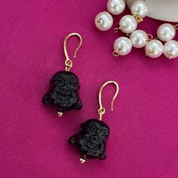 Digital Dress Room Mini Laughing Buddha Gold-Plated Contemporary Shaped Drop Earrings-image-59
