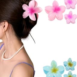 DIVASTRI Women Set of 6 Plastic Flower Claw Clip-picture-46