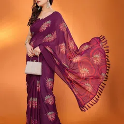 Sadika Floral Poly Chiffon Saree-picture-31