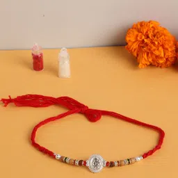 Niscka 925 Sterling Silver Om Designer Rakhi For Bhai-12