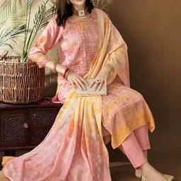 Anouk Women Ethnic Motifs Embroidered Regular Kurta with Trousers & With Dupatta-image-10