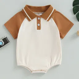 LULU & SKY Boys Colourblocked Button Placket Bodysuit-19