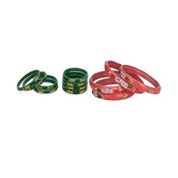 SOMIL Set Of 12 Green Alloy Artificial Stones & Beads Bangles-picture-44