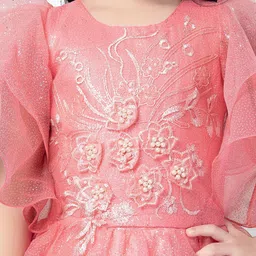 Tiny Kingdom Flutter Sleeve Net Fit & Flare Maxi Dress image 2