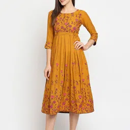 MORDEN MUSE Women Paisley Printed Summer Sheers Maternity Anarkali Kurta-34