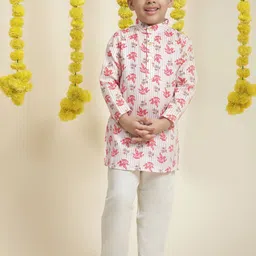Cutiekins Boys Floral Printed Regular Kurta with Pyjamas-18