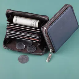 WATCHSTAR Men Zip Detail Leather Card Holder-47