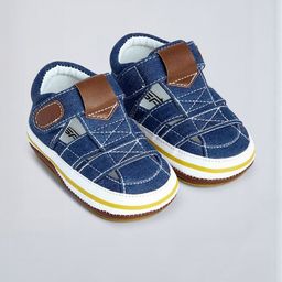 Hopscotch Kids-Unisex Blue Velcro Strap Denim Smart Casual Booties-picture-12