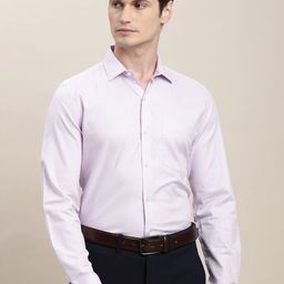 Turtle Spread Collar Long Sleeves Pure Cotton Classic Slim Fit Formal Shirt-image-90