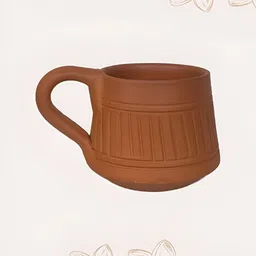 MAATIR DESIGNS Coffee Brown Handcrafted Textured Terracotta Matte Mugs Set of Cups and Mugs-35