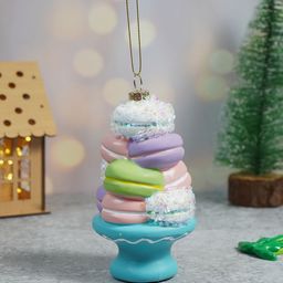 Little Surprise Box LLP Blue & Pink Glitter Macaroons Stacked With Shimmer Christmas Tree-image-61
