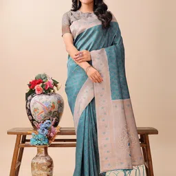 Astita Geometric Woven Design Zari Saree-image-46