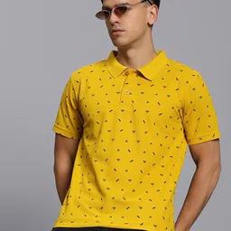 TIMBER HITCH Conversational Printed Polo Collar Cotton T-shirt-picture-1