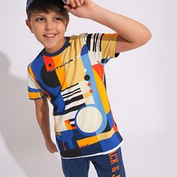 Jack & Jones Junior Boys Typography Printed Extended Sleeves Pockets T-shirt-image-27