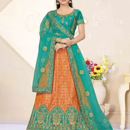 Maroosh Embroidered Thread Work Unstitched Lehenga & Blouse With Dupatta-50