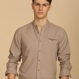 POE Men Crazy - Corduroy Solid Shirt - Khaki-image-39