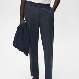MANGO MAN Tapered Fit Pleated Trousers-image-69