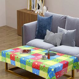 LooMantha Green Floral Waterproof Plastic 4-Seater Table Cover-57