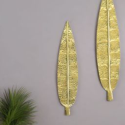 TOUGHCRAFTS Gold Metal Urban Leaf Set Wall Decor-image-70