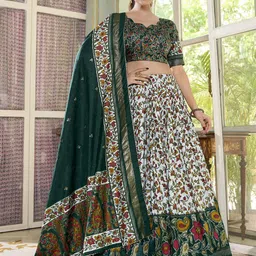 A TO Z CART Printed Ready to Wear Lehenga & Unstitched Blouse With Dupatta image 2