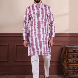 Koshin Printed Regular Linen Kurta with Pyjamas-28
