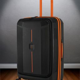 Nasher Miles Alexandria Polypropylene Medium Black Orange Trolley Bag - 24 Inch (65 cm)-20