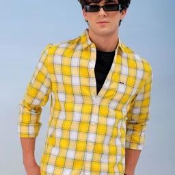 The Indian Garage Co Men Spread Collar Checked Cotton Slim Fit Casual Shirt-image-41