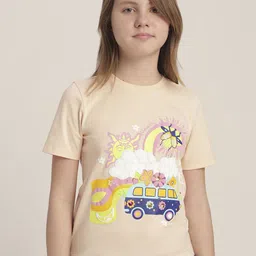Vero Moda Girls Graphic Printed Round Neck Cotton T-shirt-picture-11