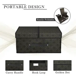 Kuber Industries Black Regular Foldable Double Lid Multi-Utility Organisers image 5