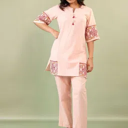 MISRI Embroidered Tunic & Trouser Co-Ord Set-picture-1