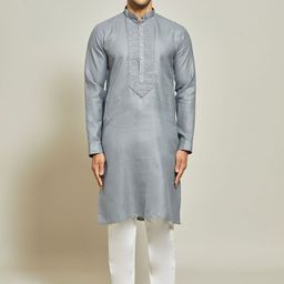 Arihant Rai Sinha Mandarin Collar Linen Straight Kurta With Trouser-picture-51