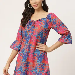 CORSICA Print Bell Sleeve Georgette Fit & Flare Dress-picture-46