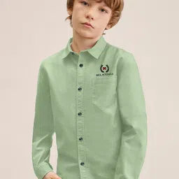 Hikuj Boys Light Green Classic Printed Casual Shirt-picture-24