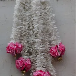 Nutts 6-Pcs Pink & White Handmade Papergajra Garlands Festive Dcor-picture-11