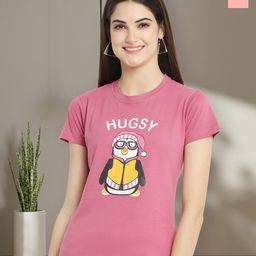 Dreambe Women Pack of 2 Floral Printed Round Neck Cotton Regular Fit T-shirts-picture-15